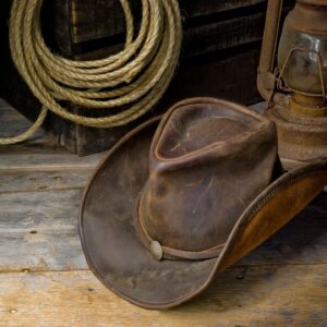 A genuine leather cowboy hat