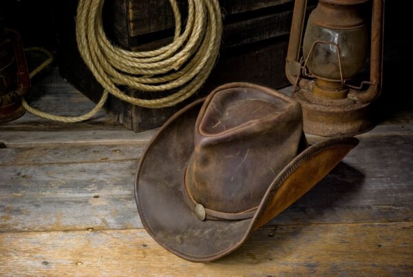 A genuine leather cowboy hat